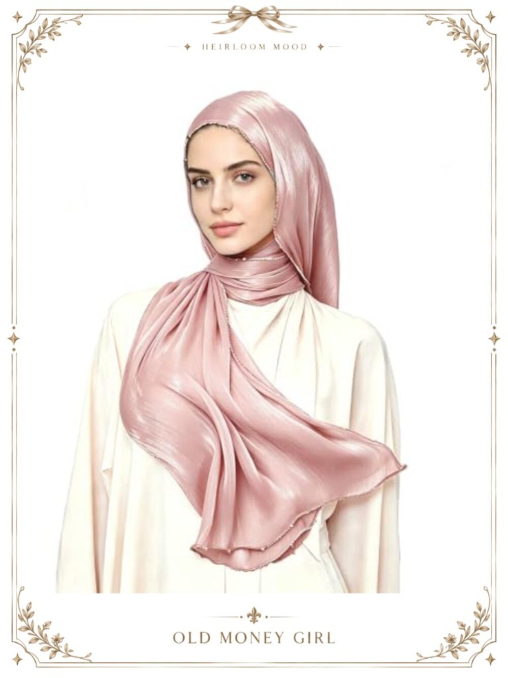 Women Beaded Shimmer Hijab Scarf Sheer Crepe Head Wrap Shawl